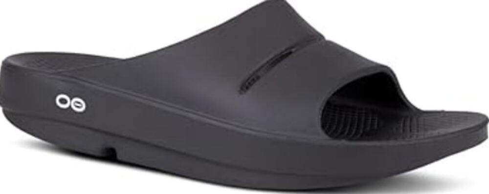 OOFOS OOahh Recovery Slide Sandals Unisex Adult M9 W11 Black Slip On Lightweight